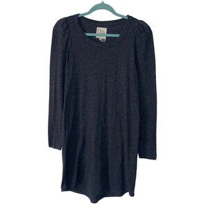 Chaser Mini Shift Dress Size XS Gray Cotton Blend Puff Sleeve Pullover Casual